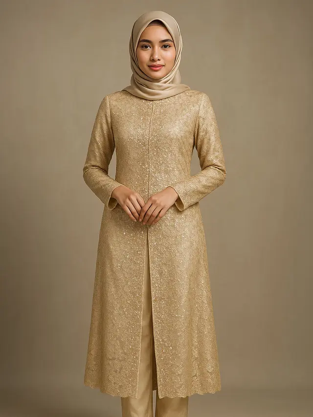 7 Model Tunik Brokat Panjang Belah Depan Cocok untuk Pesta Pernikahan, Tampil Anggun dan Berkelas di Setiap Momen