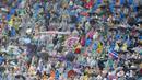 Pertandingan yang berlangsung di Suwon Stadium, Korea Selatan, pada Rabu (20/05/2026) waktu setempat menjadi pertemuan pertama sejak delapan tahun lalu ketika tim Korea Utara bertemu dengan tim Korea Selatan. (AP Photo/Lee Jin-man)