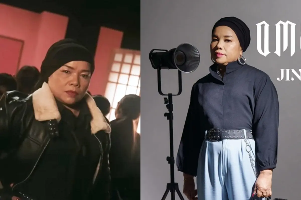 Oma Gala Sky bergaya mafia saat jadi iklan model