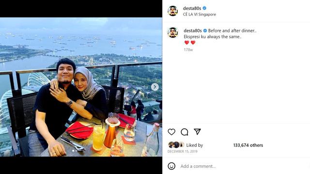 Momen indah kebersamaan Natasha Rizky dan Desta. (Foto: Instagram/desta80s)
