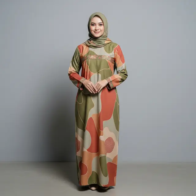 Gamis Batik Brokat 2026 yang Tidak Terlihat Tua (Image by Gemini AI)