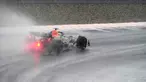 Pembalap Red Bull Max Verstappen mengemudikan mobilnya di bawah hujan lebat saat F1 GP Belanda 2023 di Sirkuit Zandvoort, Zandvoort, Belanda, Minggu (27/8/2023). Verstappen tampil gemilang dalam balapan di kandangnya tersebut. (AP Photo/Peter Dejong)