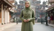 7 Model Gamis Katun Polos untuk Cuaca Panas yang Nyaman Dipakai Ibu-ibu, Adem dan Stylish