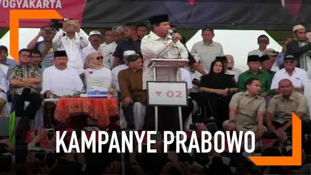 Prabowo  Subianto melanjutkan kampanye terbukaknya di Yogyakarta. Di hadapan pendukungnya Prabowo tampak menggebrak-gebrak podium saat berorasi.