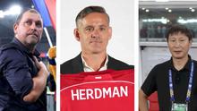 Peter Cklamovski, John Herdman, dan Kim Sang-sik. (Bola.com/Hery Kurniawan)