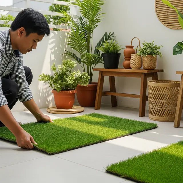 9 Cara Membuat Taman Mini dengan Rumput Sintetis, Solusi Hunian Hijau Tanpa Ribet