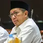 Menteri Agama Lukman Hakim Saifuddin saat mengikuti Rapat Dengar Pendapat (RDP) dengan Komisi VIII DPR RI di Kompleks Parlemen, Senayan, Jakarta, Selasa (23/4). RDP tersebut membahas penambahan jumlah kuota haji tahun 1440 H/ 2019 M. (Liputan6.com/Johan Tallo)