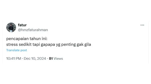 6 Cuitan Pencapaian Netizen di Tahun 2024 Ini Bikin Senyum Tipis,