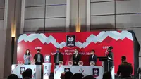 Drawing Piala Menpora 2021 di Hotel Fairmount, Jakarta, Senin (8/3/2021). (Bola.com/Muhammad Adiyaksa)