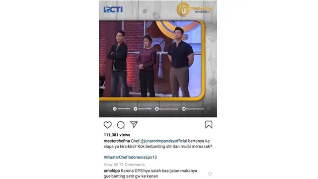 7 Komentar Kocak Chef Arnold Juri MasterChef Ini Bikin Warganet Ngakak
