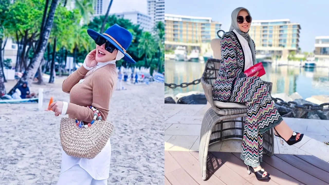 Outfit Liburan di Pantai Ala Syahrini