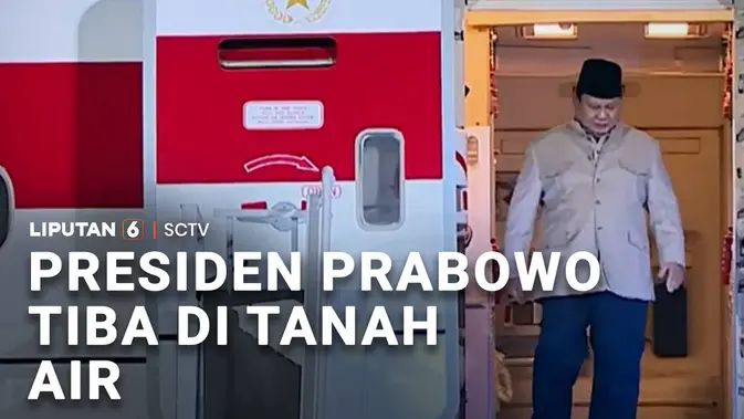 Presiden Prabowo Tiba di Tanah Air
