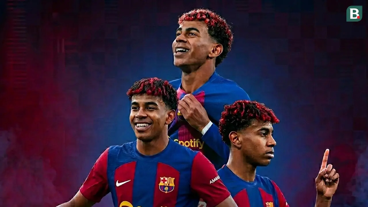 Ilustrasi Lamine Yamal di Barcelona. (Bola.com/AFP/Gemini)