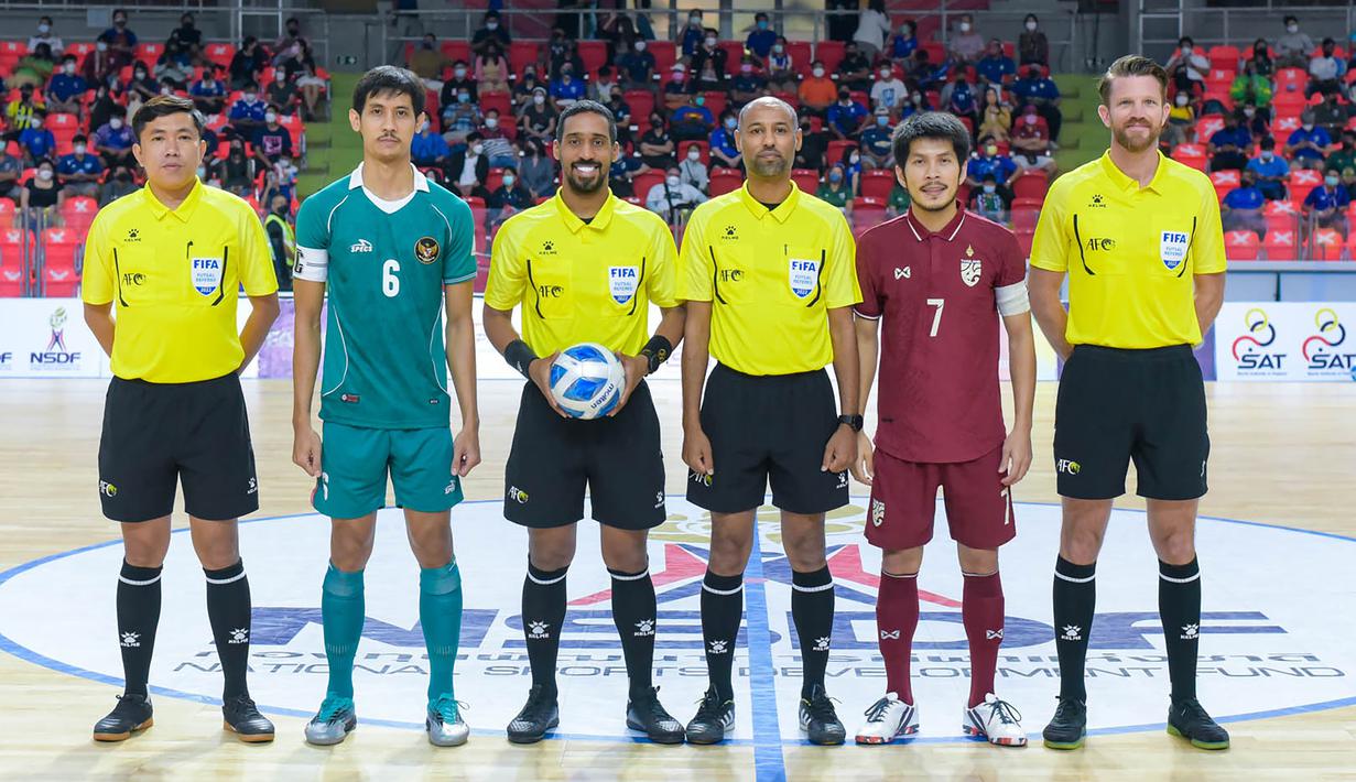 Laga final Thailand menghadapi Indonesia di Indoor Stadium Huamark, Bangkok merupakan ulangan pertemuan di fase grup yang berakhir dengan skor 2-2 dimana Sunny Rizky dkk harus menerima hasil imbang setelah unggul dua gol terlebih dahulu. (AFF/FAT)