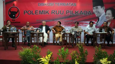 Partai Demokrasi Indonesia Perjuangan (PDI-P) menggelar diskusi bertema Polemik RUU Pilkada di Jakarta, (17/9/2014). (Liputan6.com/Helmi Fithriansyah)