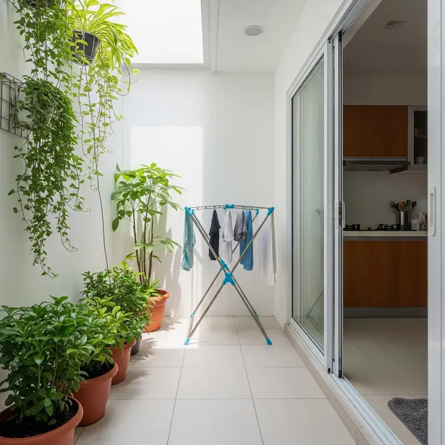 Inspirasi Area Jemuran Dekat Dapur Rumah Type 36