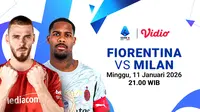 Live Streaming Serie A Pekan Ke-20: Fiorentina vs AC Milan, Tayang di Vidio