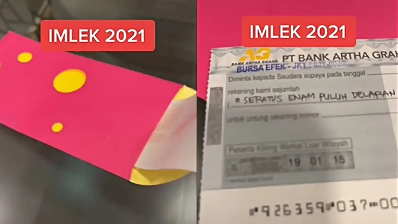 Viral, Video Buka Angpau Isi Cek Ratusan Miliar Ini Dikira Netizen Dapat Warisan