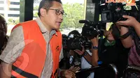 Anas Urbaningrum kembali menjalani pemeriksaan di gedung KPK sebagai tersangka, Jumat (21/3/2014) (Liputan6.com/Faisal R Syam)