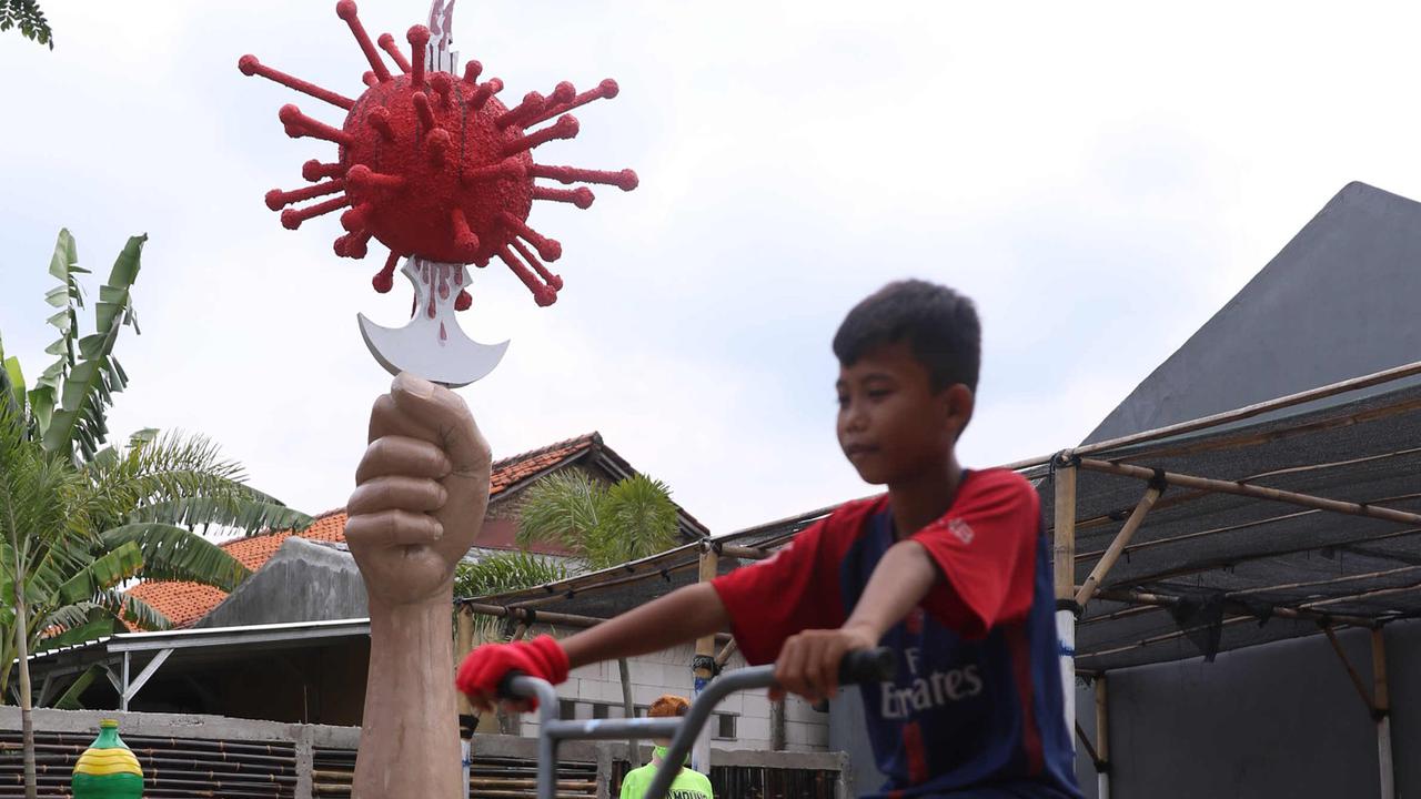 Tugu ini dibuat sebagai simbol perlawan terhadap covid 19