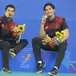 Ganda putra Indonesia Leo Rolly Carnando/Daniel Marthin meraih medali emas cabang bulu tangkis nomor perorangan SEA Games 2021 Vietnam. (foto: PBSI)