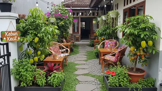 5 Inspirasi Kebun Buah Mini Depan Rumah ala Taman Kafe Rumahan untuk Lahan Sempit