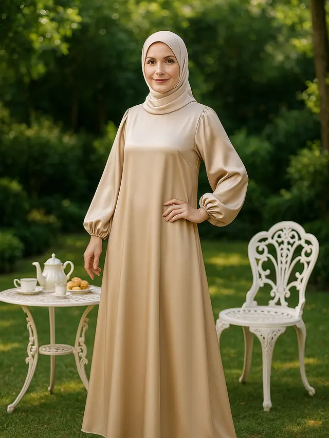 Rekomendasi Gamis Polos Elegan Kekinian untuk Ibu-ibu Usia 40 Tahun ke Atas