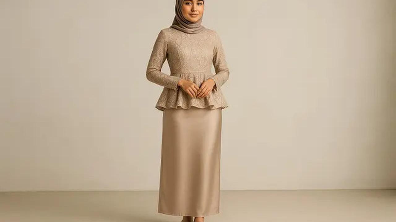 8 Model Gaun Pesta Muslimah Kombinasi Brokat dan Satin, Elegan dan Stylish