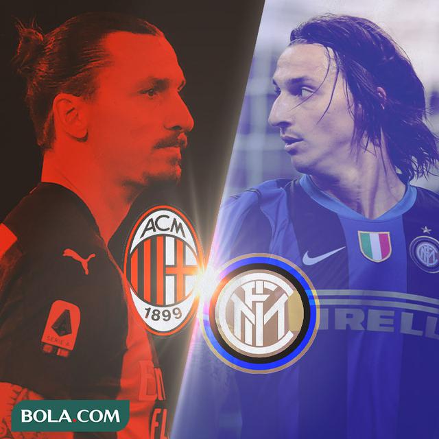 Ilustrasi - Zlatan Ibrahimovic, AC Milan dan Inter Milan