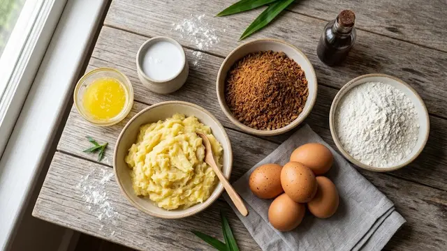 Bahan-Bahan untuk Kue Tape Gula Aren Panggang