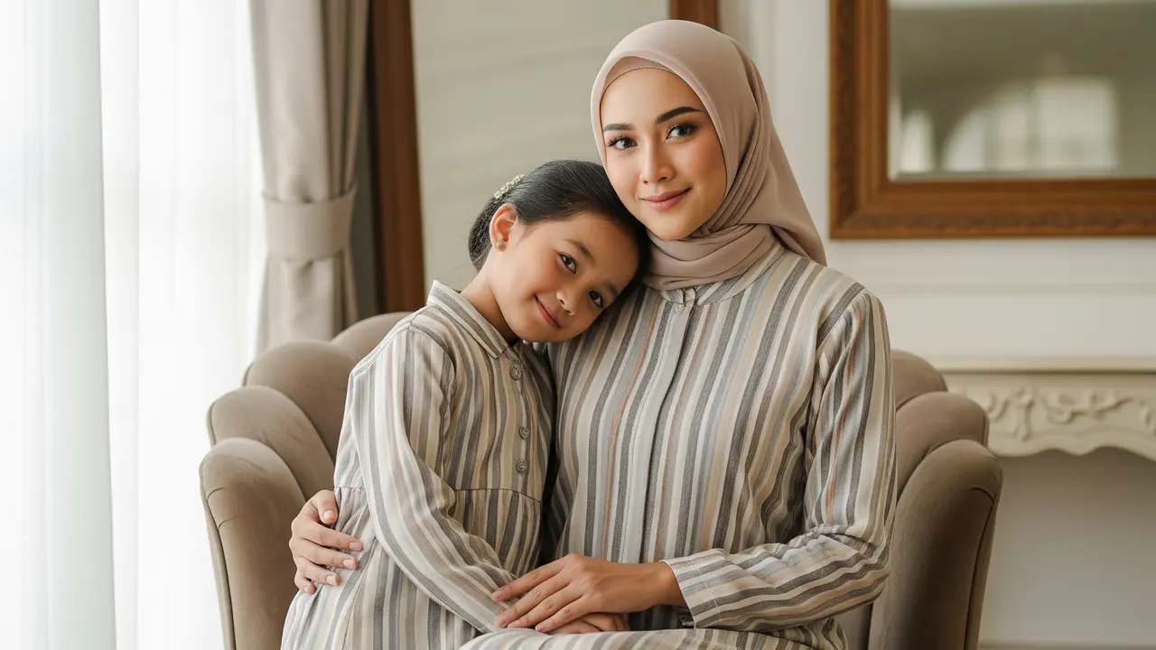 Gamis Couple Ibu dan Anak 2026 (Image by Gemini AI)