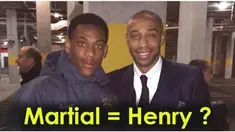 Video ini diunduh dari Youtube dan memperlihatkan kemiripan gol yang diciptakan oleh Anthony Martial striker Manchester United dengan Thierry Henry eks Arsenal.