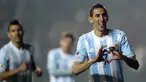 Striker Argentina, Angel Di Maria, merayakan gol yang dicetaknya ke gawang Paraguay dalam semi final Copa America 2015 di Concepcion, Cile. Rabu (1/7/2015) pagi WIB. (AFP PHOTO/JUAN MABROMATA)