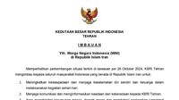 Imbauan KBRI Tehran untuk WNI yang ada di Iran setelah serangan Israel ke wilayah tersebut. (Instagra, @indonesiaintehran)