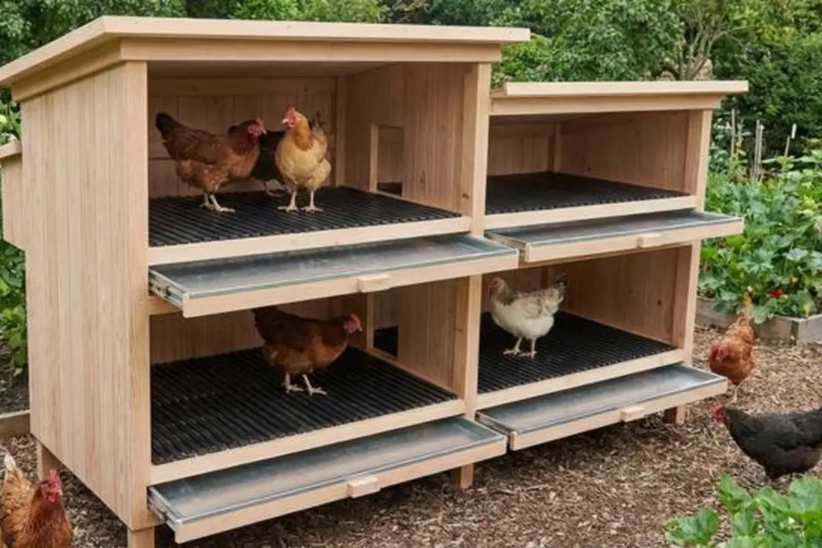Model Kandang Ayam Tingkat Minimalis Mudah Dibersihkan/Gemini AI