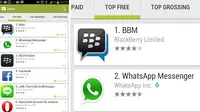 Aplikasi BBM Sukses Ungguli WhatsApp di Play Store