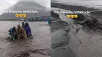 Viral banjir di lautan pasir Gunung Bromo (sumber: TikTok/setatus_gunungbromo)