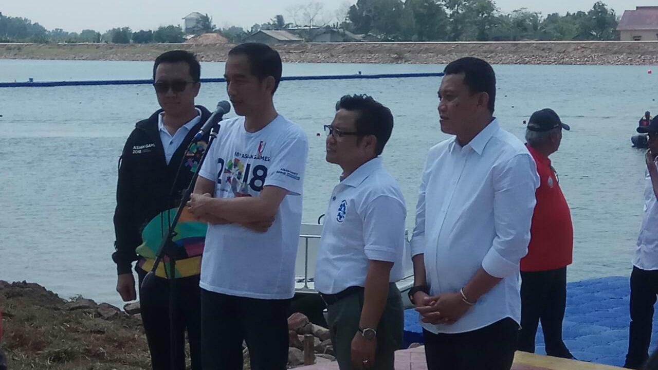 Presiden Jokowi dan Ketua Umum PKB Muhaimin Iskandar di Palembang, Sumsel