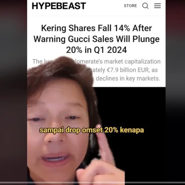 Grace Tahir Ungkap 3 Alasan Penjualan Gucci Merosot di Kawasan Asia, Salah Satunya karena Terlalu Mengumbar Kemewahan. foto: TikTok @gracetahir