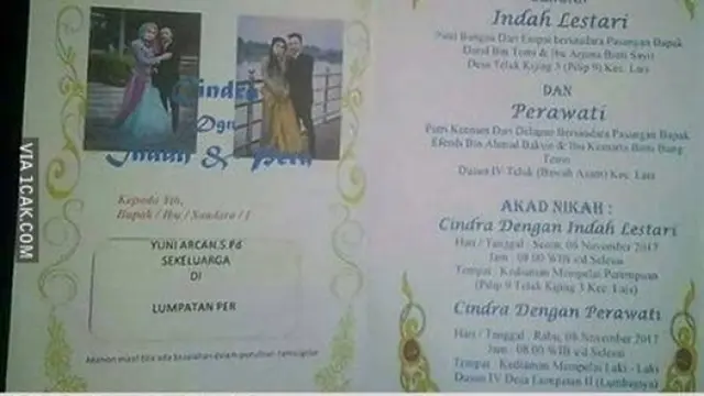 6 Undangan Nikah dengan Foto Calon Pengantin Kocak Ini Bikin Geleng Kepala