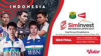 Link Live Streaming Semifinal Indonesia Open 2021 di Vidio, Sabtu 27 November 2021. (Sumber : dok. vidio.com)
