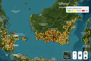 Peta sebaran kebakaran hutan berdasarkan data BNPB. (Dok. BNPB).