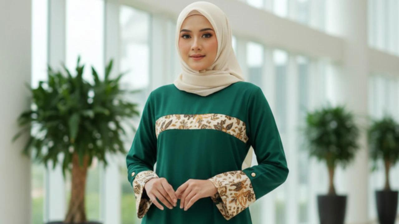 7 Model Gamis Batik Kombinasi Kain Polos Terbaru untuk Tampilan Elegan, Modern & Anti Monoton