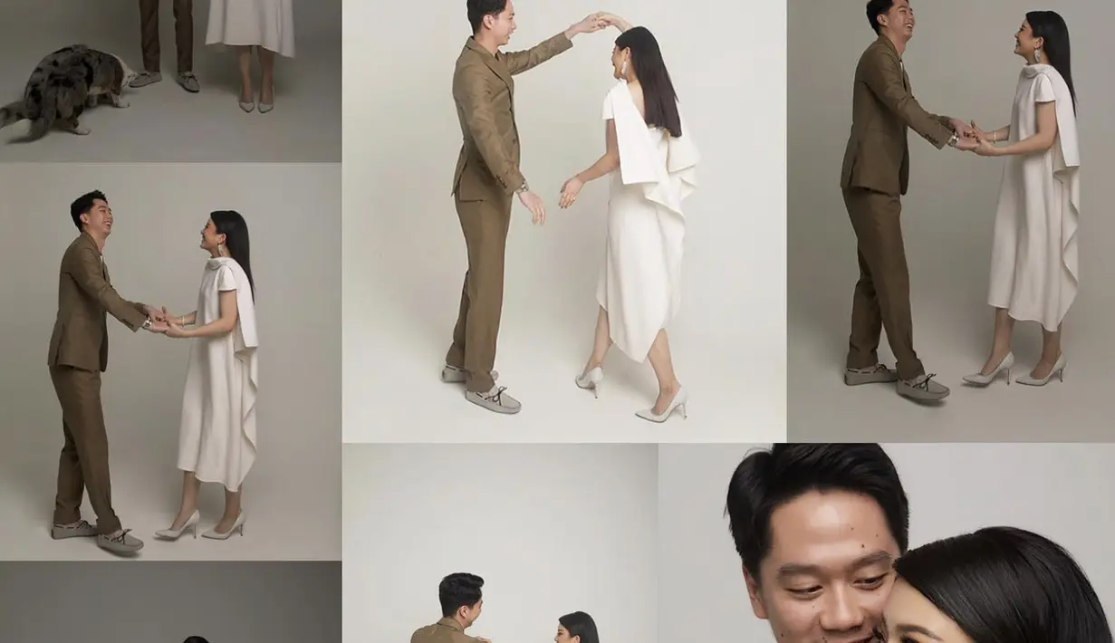 Valencia Tanoesoedibjo juga tampil dengan hewan peliharaannya. Kali ini, ia terlihat mengenakan dress putih dengan konsep elegan. [Foto: instagram/ Valencia Tanoesoedibjo]