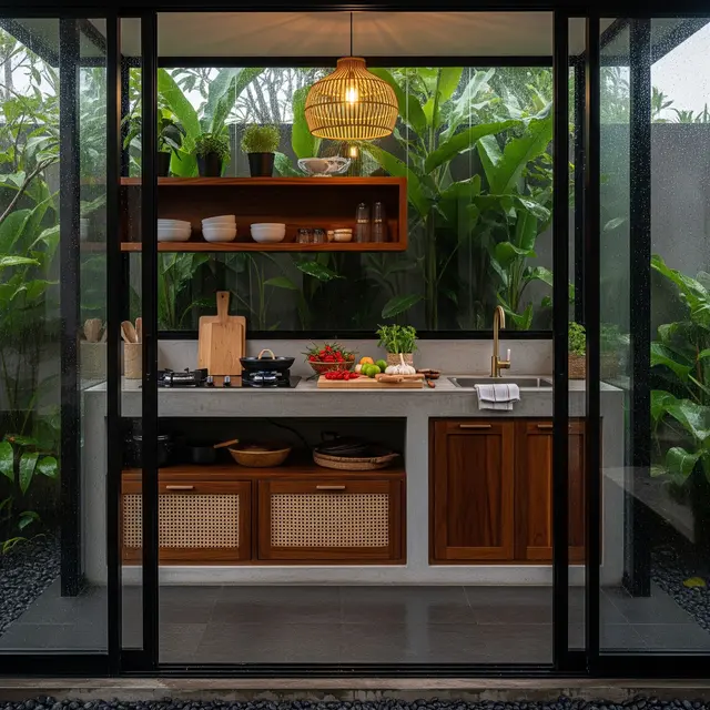 6 Contoh Dapur Terbuka Ukuran Kecil yang Nyaman Dipakai Memasak saat Musim Hujan