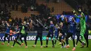 Menang di leg kedua 16 besar Liga Champions 2024/2025 atas Feyenoord, Inter Milan melenggang ke perempat final dengan agregat 4-1 usai unggul 2-0 di leg pertama. Di perempat final, Inter akan menantang klub asal Jerman, Bayern Munchen. (Isabella BONOTTO/AFP)
