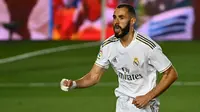 5. Karim Benzema (67 gol) - Penyerang Real Madrid ini terus tampil apik di kompetisi Liga Champions musim ini. Karim Benzema tercatat memiliki 67 gol selama bermain di Liga Champions untuk Lyon dan Real Madrid. (AFP/Gabriel Bouys)