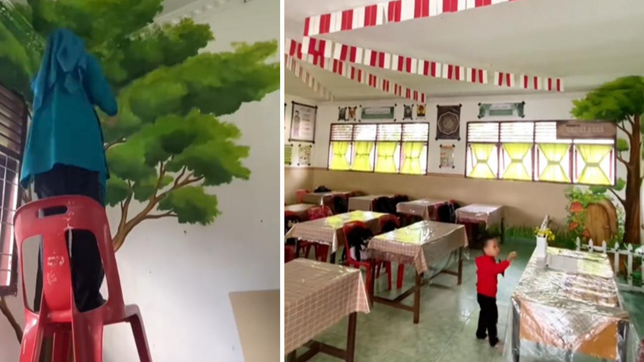 Keren Banget, Aksi Guru Kesenian Hias Ruang Kelas Ini Tuai Pujian Warganet