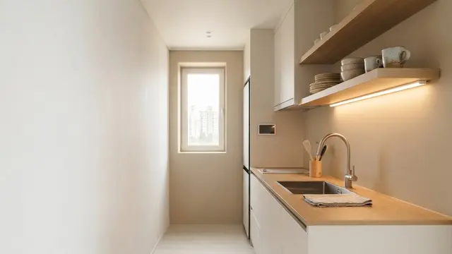 Dapur Memanjang untuk Ruang yang Sempit