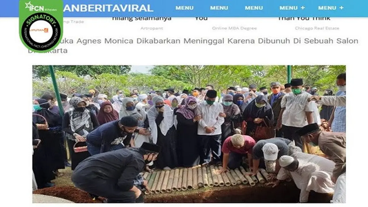 Gambar Tangkapan Layar Berita Tentang Agnes Monica